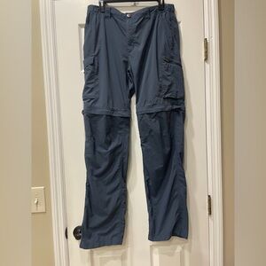Columbia Silver Ridge Convertible Pants for Men 36x34 navy Zip off Omni-shade